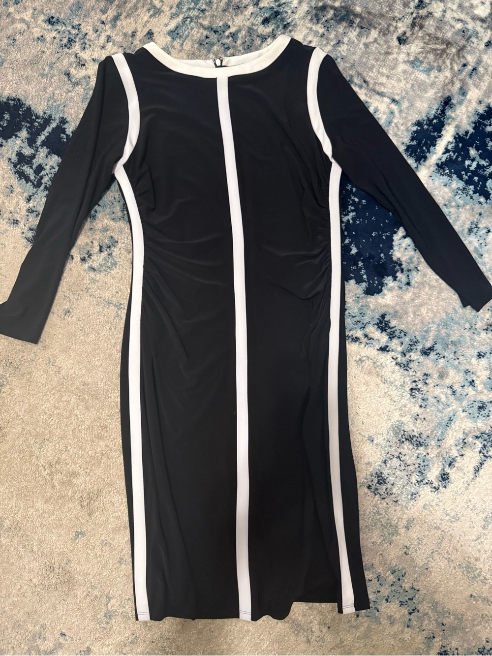 Ralph Lauren Black and White Long Sleeve Bodycon Dress